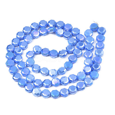 Electroplate Opaque Solid Color Glass Beads Strands EGLA-N002-27-A04-1