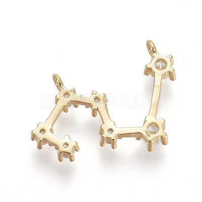 Brass Micro Pave Cubic Zirconia Pendants X-ZIRC-F099-20G-12-1