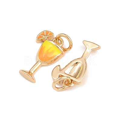 Brass Enamel Pendants KK-B157-20G-02-1