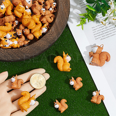 30Pcs 3 Styles PVC Plastic Squirrel Miniature Ornaments DJEW-SP0001-26-1