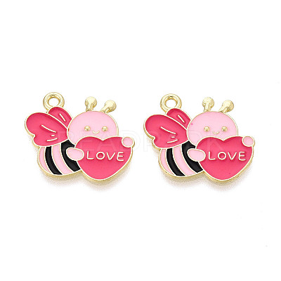 Valentine's Day Alloy Enamel Pendants ENAM-T023-13B-1