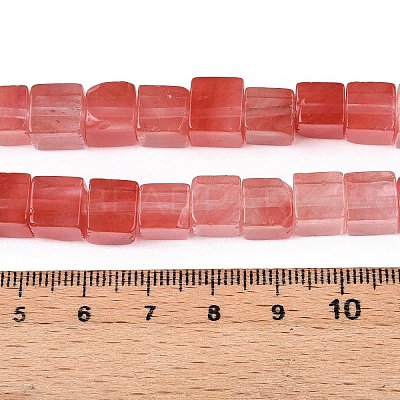 Cherry Quartz Glass Beads Strands G-T139-8x8-37A-1