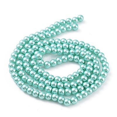 Baking Paint Pearlized Glass Pearl Round Bead Strands HY-Q003-6mm-32-1
