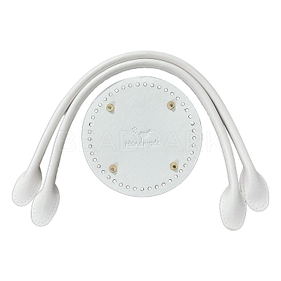 PU Leahter Knitting Crochet Round Bags Bottom and Bag Handles PW-WGDBD8B-14-1