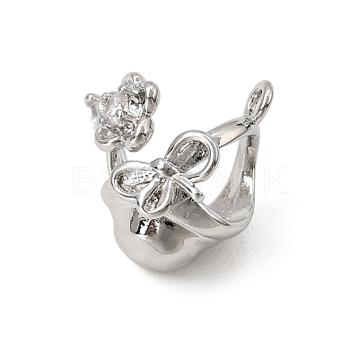 Brass Micro Pave Clear Cubic Zirconia Charms CU-CBA3D76-16P-1