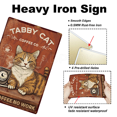 Vintage Metal Tin Sign AJEW-WH0436-078-1