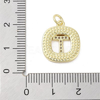 Rack Plating Brass Micro Pave Clear Cubic Zirconia Pendants KK-E102-33G-T-1