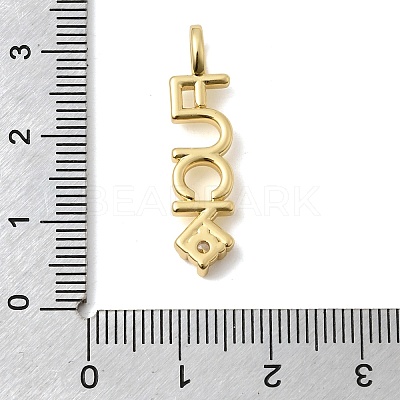 Brass Micro Pave Cubic Zirconia Pendants KK-C255-26G-1