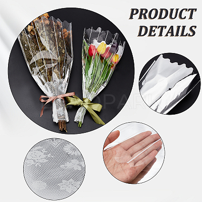 2 Bags 2 Styles OPP Plastic Flower Bouquets Wrapping Packaging AJEW-CA0002-67-1