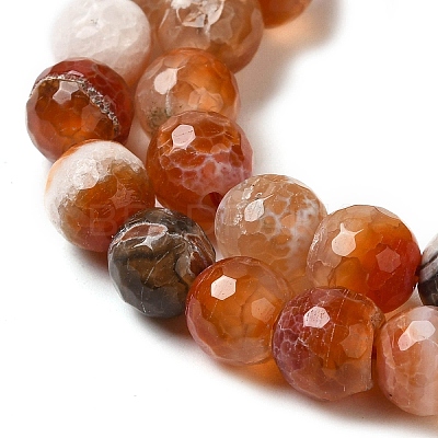 Dyed & Heated Natural Fire Crackle Agate Beads Strands G-P539-B01-19-1