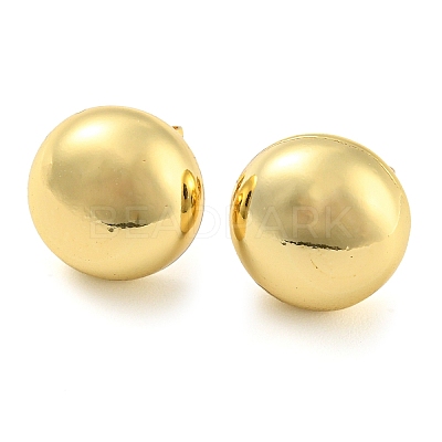Rack Plating Brass Flat Round Stud Earrings EJEW-P242-08G-1