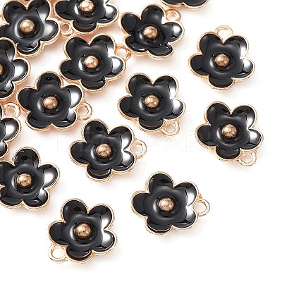 Light Gold Plated Alloy Enamel Pendants ENAM-YW0002-20E-1