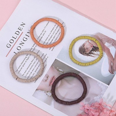 Polymer Clay Heishi Surfer Stretch Bracelets Set BJEW-SW00130-1