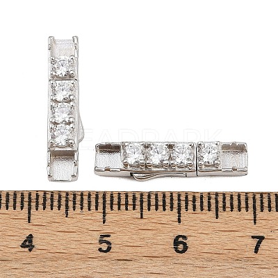 925 Sterling Silver Micro Pave Clear Cubic Zirconia Bayonet Clasps STER-C016-01A-P-1