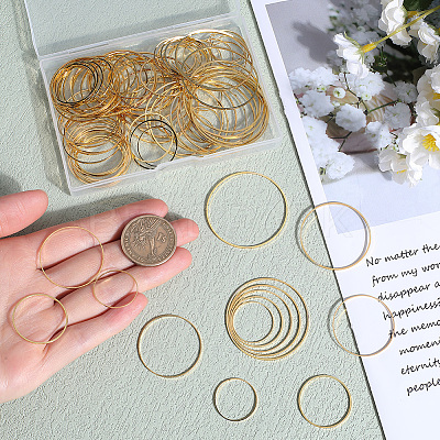 100pcs 5 Styles Brass Linking Rings KK-SP0002-19-1