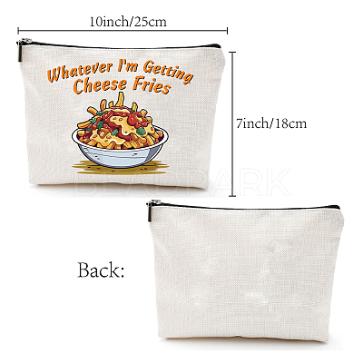 Polycotton Cheese Fries Printed Canvas Storage Bags ABAG-WH0029-136-1