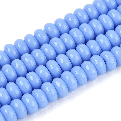 Opaque Spray Painted Glass Beads GLAA-ZX008-4mm-18W-1