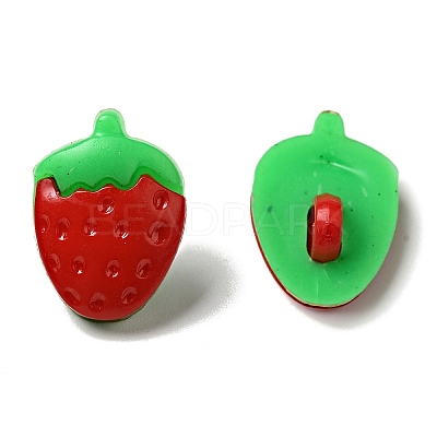 Acrylic Strawberry Shank Buttons BUTT-E025-03-1