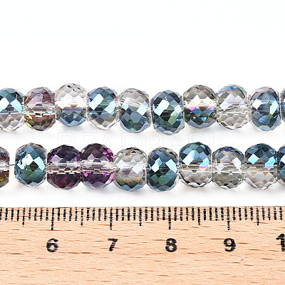 Electroplated Glass Beads Strands X-EGLA-Q092-8mm-A01-1