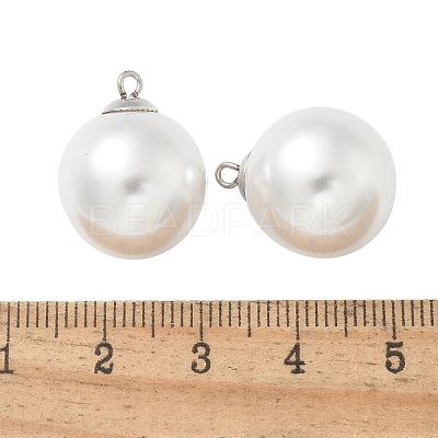 Plastic Imitation Pearl Beads Pendants STAS-Z009-02G-P-1