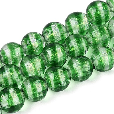 Handmade Foil Glass Beads Strands FOIL-N033-05D-1