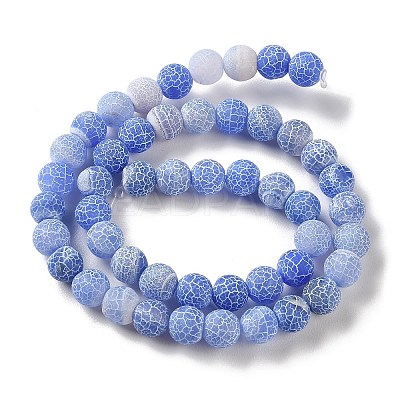 Frosted Natural Weathered Agate Beads Strands G-F367-8mm-01-1