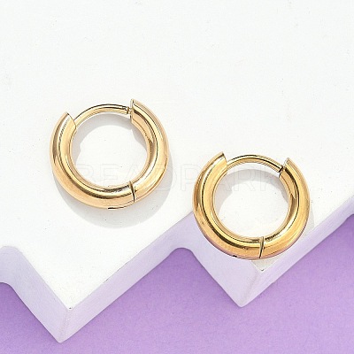 Ion Plating(IP) 304 Stainless Steel Huggie Hoop Earrings X-EJEW-F111B-13mm-G-1