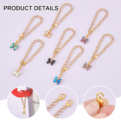 Butterfly Brass Glass Cup Charms HJEW-UN00017-1