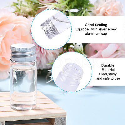 20Pcs 2 Styles Column Glass Screw Top Bead Storage Tubes CON-YW0001-89-1