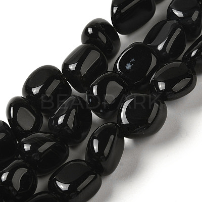 Natural Black Onyx(Dyed & Heated) Beads Strands G-NH0017-B06-02-1