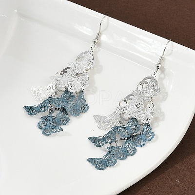 430 Stainless Steel Butterfly Dangle Earrings EJEW-A137-02P-01-1