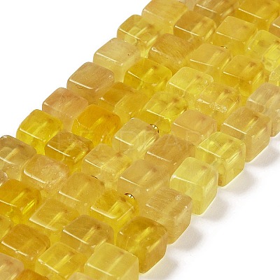 Natural Yellow Fluorite Beads Strands G-G053-B07-01-1