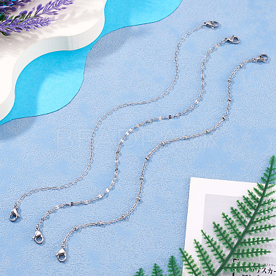 3Pcs 3 Styles 304 Stainless Steel Baseball Cap Chain Set AJEW-TA00027-1
