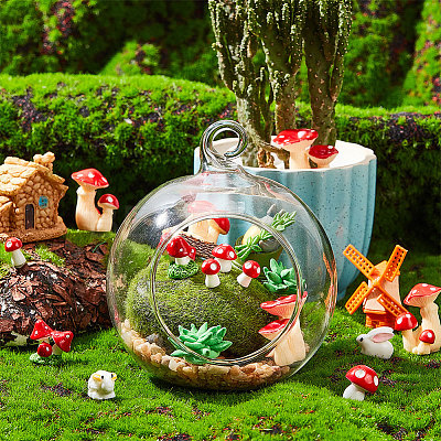AHADEMAKER 124Pcs 7 Style Mini Resin Figurines DJEW-GA0001-33-1