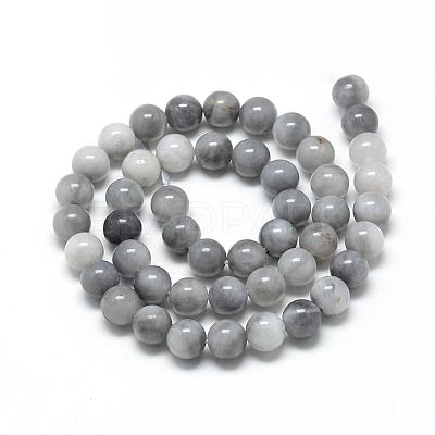 Natural Hawk's Eye Beads Strands G-R446-8mm-17-1