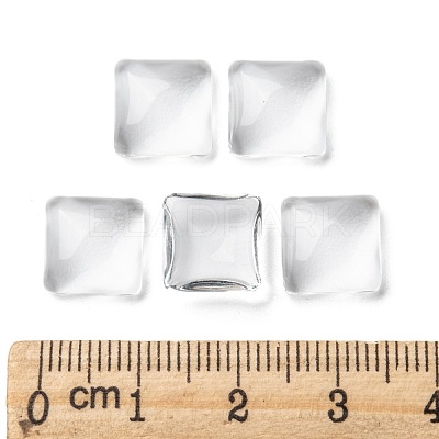 Transparent Clear Glass Square Cabochons X-GGLA-A001-10mm-1