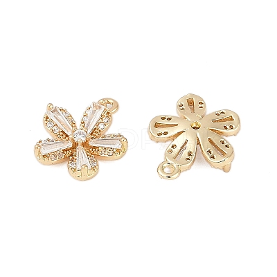 Rack Plating Brass Micro Pave Cubic Zirconia Pendants KK-C082-01G-01-1