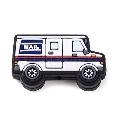 Food Grade Eco-Friendly Cartoon Vehicle Silicone Focal Beads SIL-K005-05A-1
