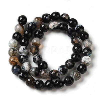 Dyed & Heated Natural Fire Crackle Agate Beads Strands G-P539-B01-10-1