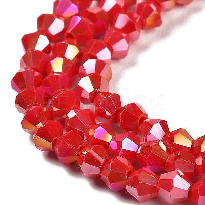 Opaque Solid Color Electroplate Glass Beads Strands EGLA-A039-P4mm-B02-1