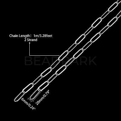 304 Stainless Steel Paperclip Chains CHS-UN0001-02P-1