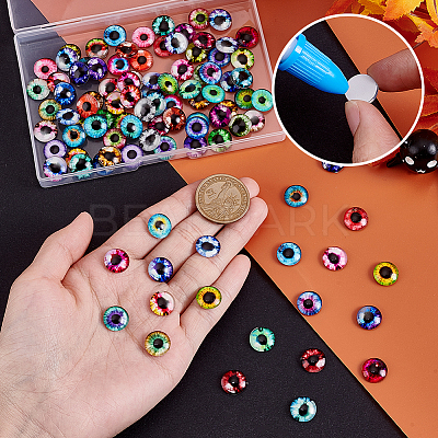 2 Bags Fluorescent Glass Cabochons GGLA-PH0001-74-1