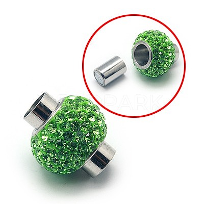 Stainless Steel Magnetic Clasps with Glue-in Ends STAS-E042-5mm-M-1