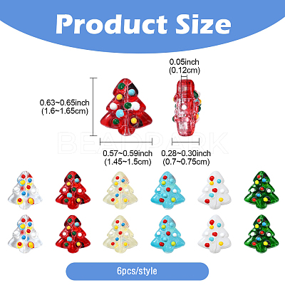 6Pcs Handmade Bumpy Glass Beads Strands LAMP-FS0001-16C-1