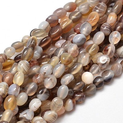 Natural Botswana Agate Nuggets Beads Strands X-G-J335-07-1