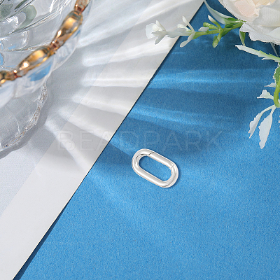 1Pc Anti-Tarnish Rhodium Plated 925 Sterling Silver Spring Gate Rings STER-BBC0008-50B-1