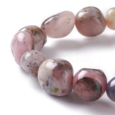 Natural Pink Opal Bead Stretch Bracelets BJEW-K213-46-1