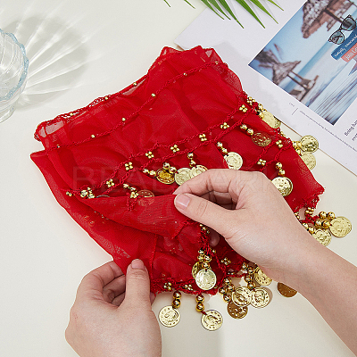Polyester Tassel Fringe Trimming AJEW-WH0651-70C-1