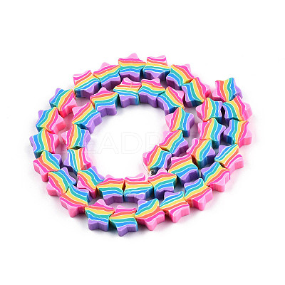 Handmade Polymer Clay Beads Strands X-CLAY-N010-083-1