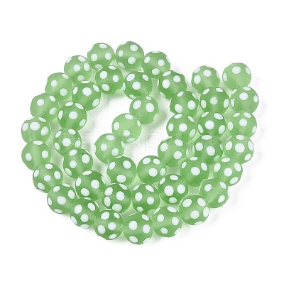Frosted Handmade Lampwork Beads LAMP-Q039-10H-1